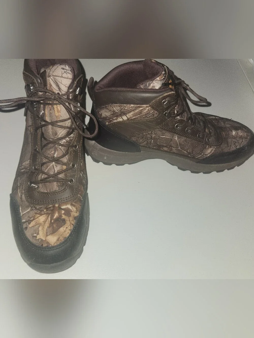 Men's Ozark Trail Bruce Waterproof Brown Camo Hiking Boots Size 11.5